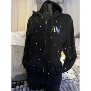VS pink Full zip up hoodie hooded sweatshirt large vintage bling